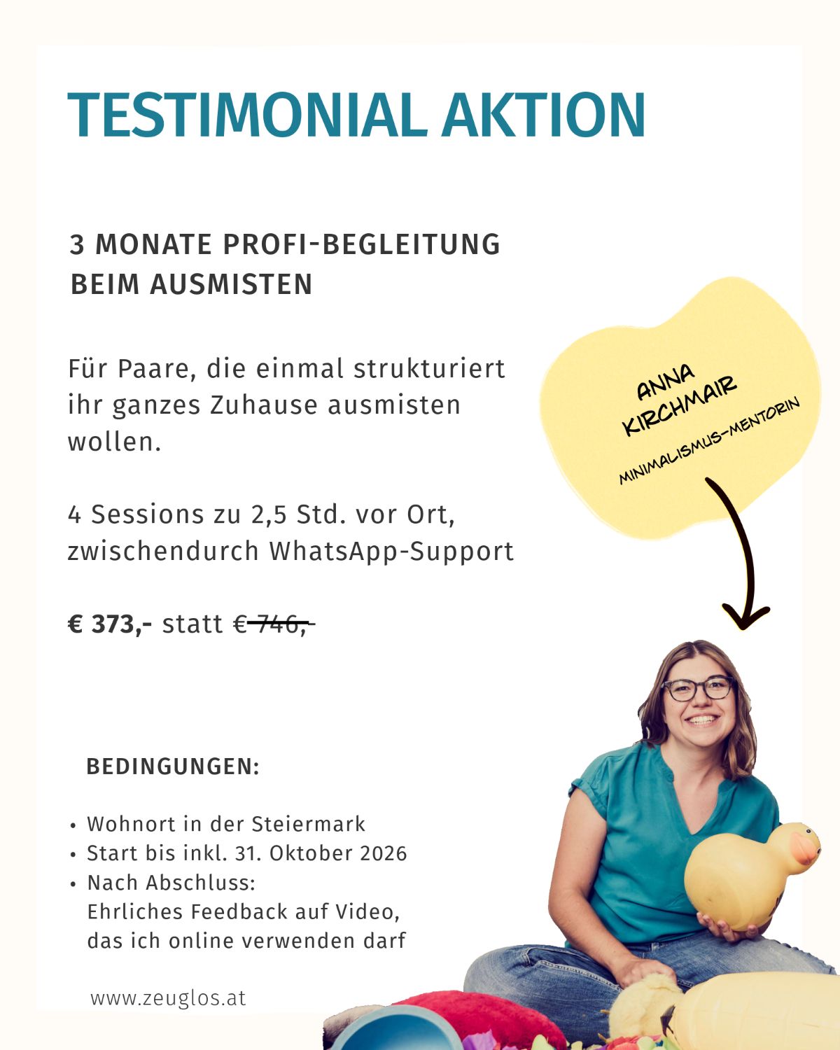 Flyer zur Aktion: 3 Monate Profi-Begleitung zum halben Preis